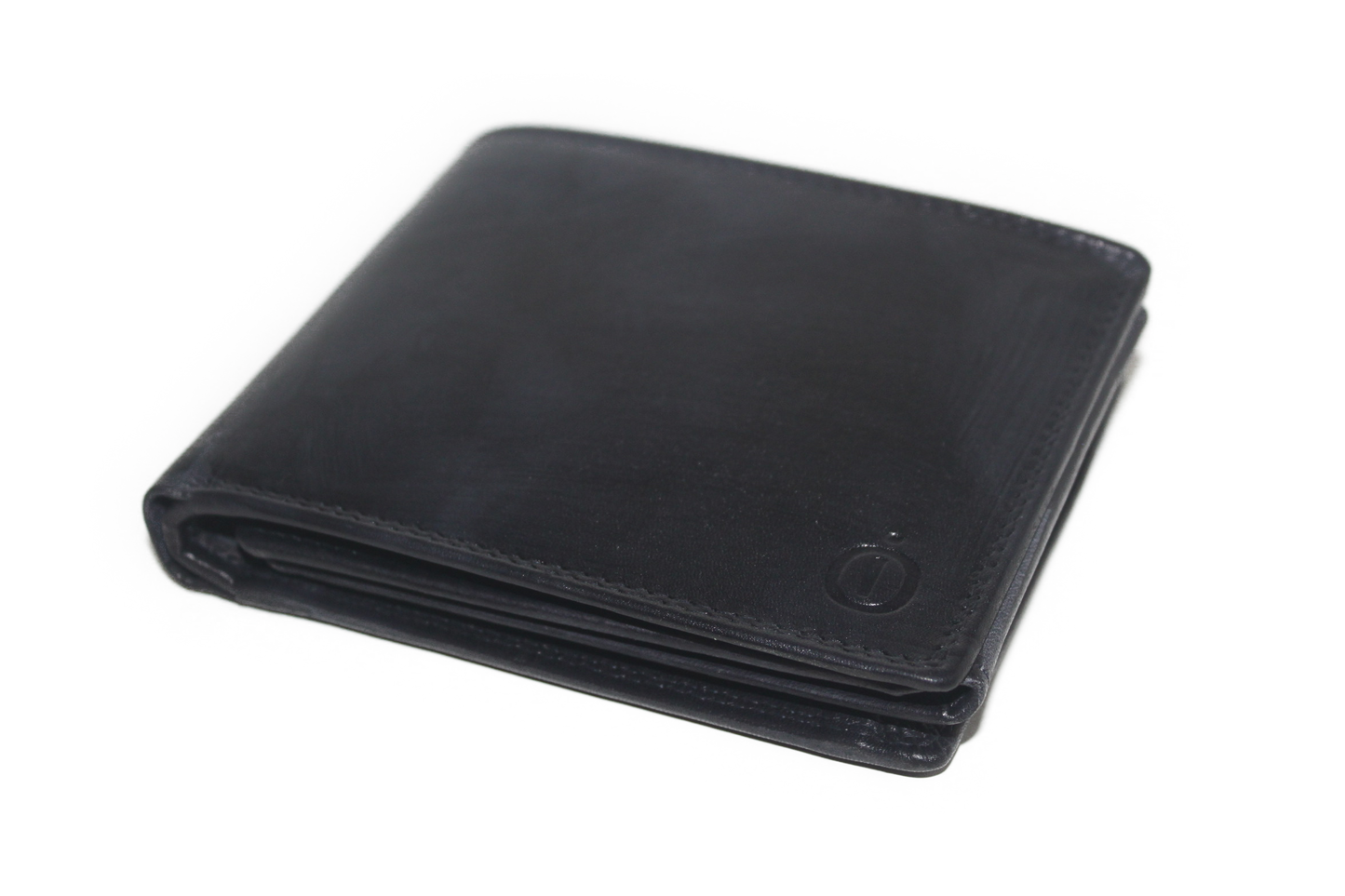 OI heren billfold / portemonnee laag model leer / anti skim / donker blauw 102ROBL