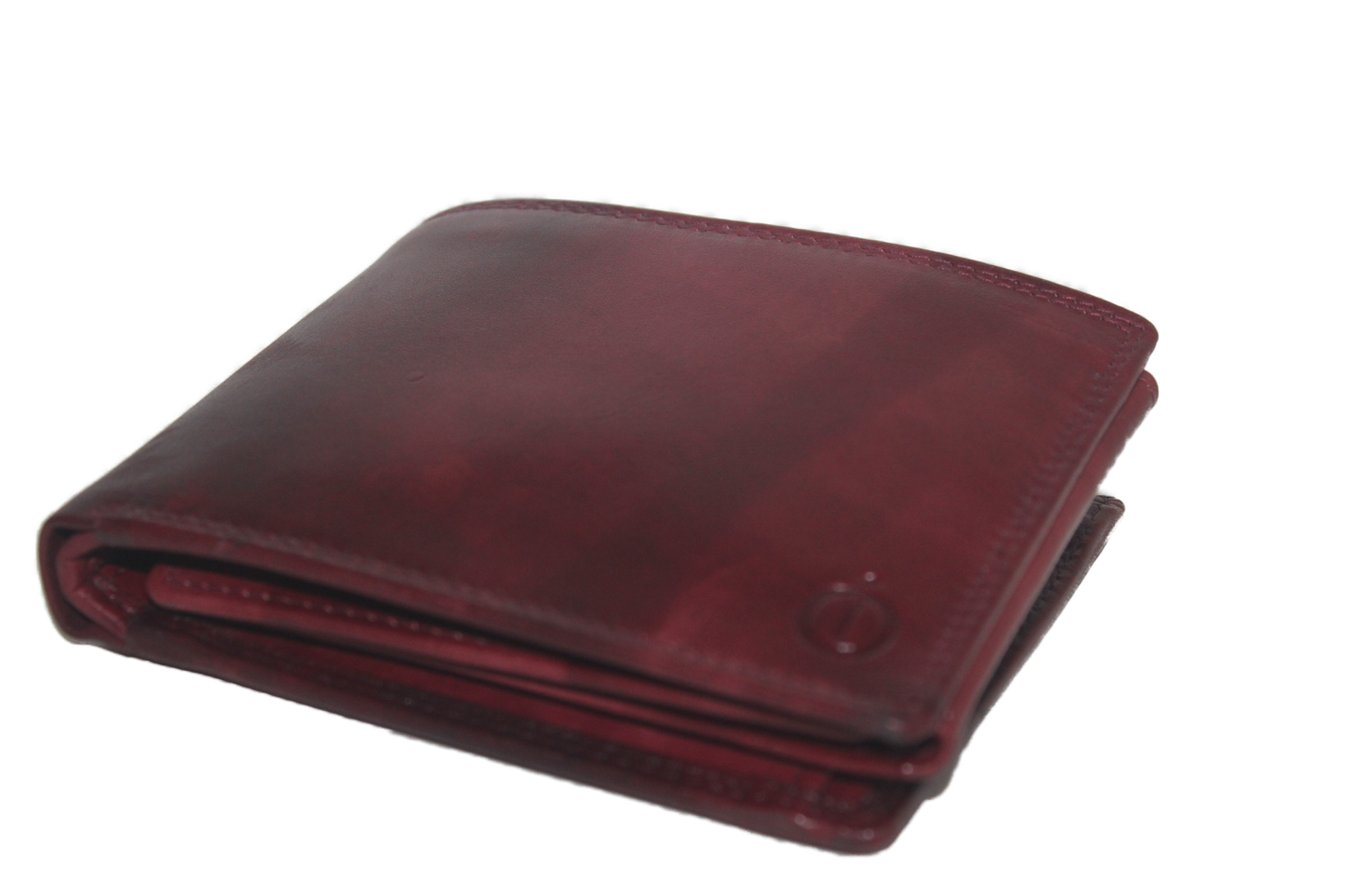 OI heren billfold / portemonnee laag model leer / anti skim / rood / bordeaux 102ROBR