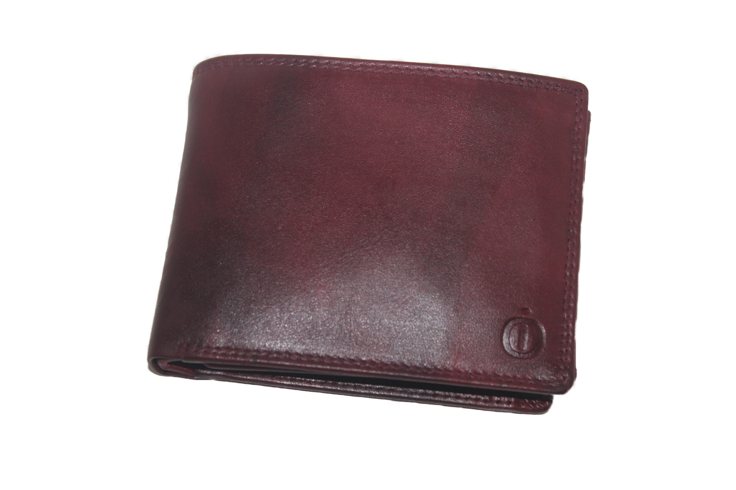 OI heren billfold / portemonnee laag model leer / anti skim / rood / bordeaux 102ROBR
