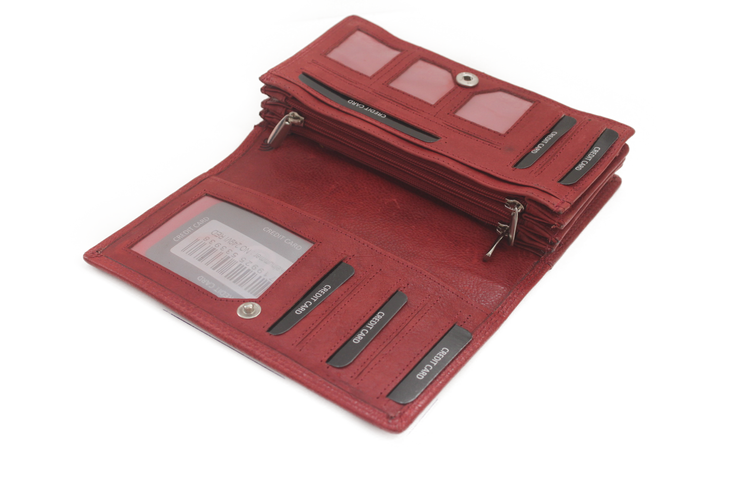 OI rode Harmonicabeurs extra groot xxl / huishoudportemonnee /leren dames portemonnee met soufflé/ rood leder / 249VI Red