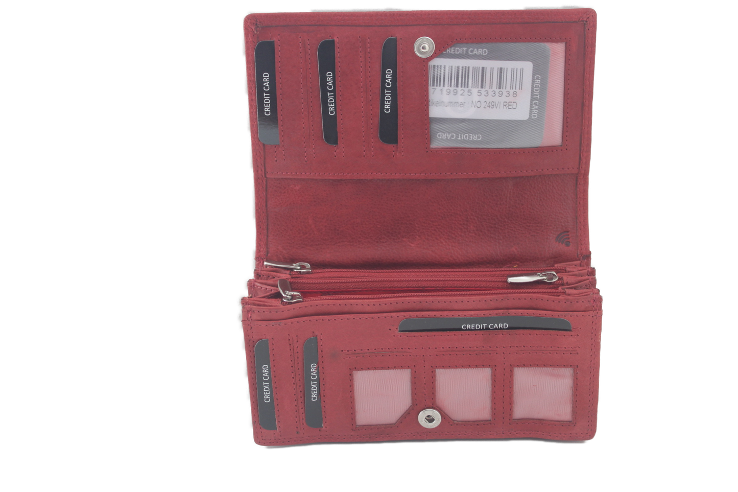 OI rode Harmonicabeurs extra groot xxl / huishoudportemonnee /leren dames portemonnee met soufflé/ rood leder / 249VI Red