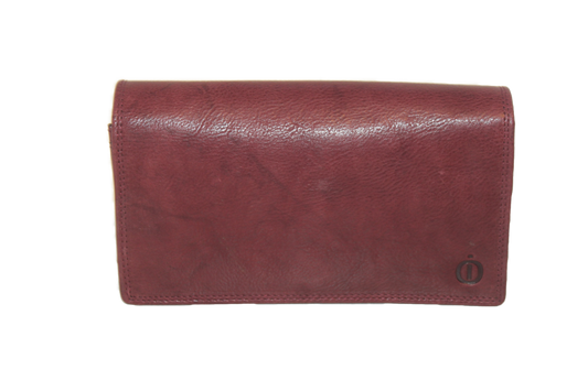 OI leren dames portemonnee met soufflé/ RFID safe / bordeaux rode harmonicabeurs extra groot xxl / huishoudportemonnee 249VI Bordeaux