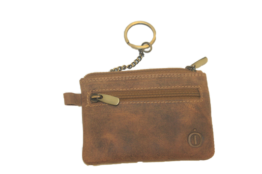 OI leren Sleutelbeursje / Hunter bruin sleutel etuitje origineel / klein portemonneetje / Hunter bruin 282H