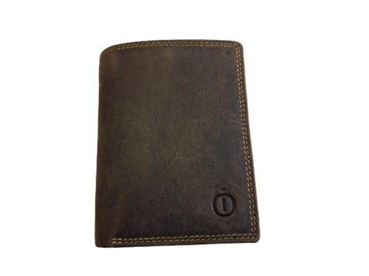 Oi Hunter bruine leren rits portemonneetje los te koppelen uit billfold portemonnee / 2- delige portemonnee / uitneembaar rits beursje / deelbare portemonnee met ruimte voor 8 pasjes / RFID safe / bruin leer / 580H