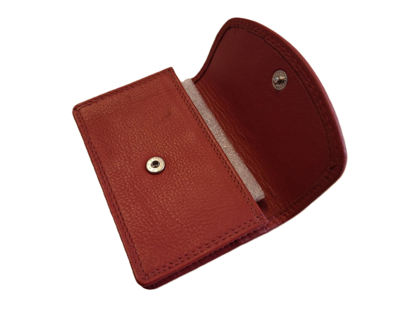 Klein model beursje 1 vak sluit met een drukker een rits op de achterzijde 639R Rood