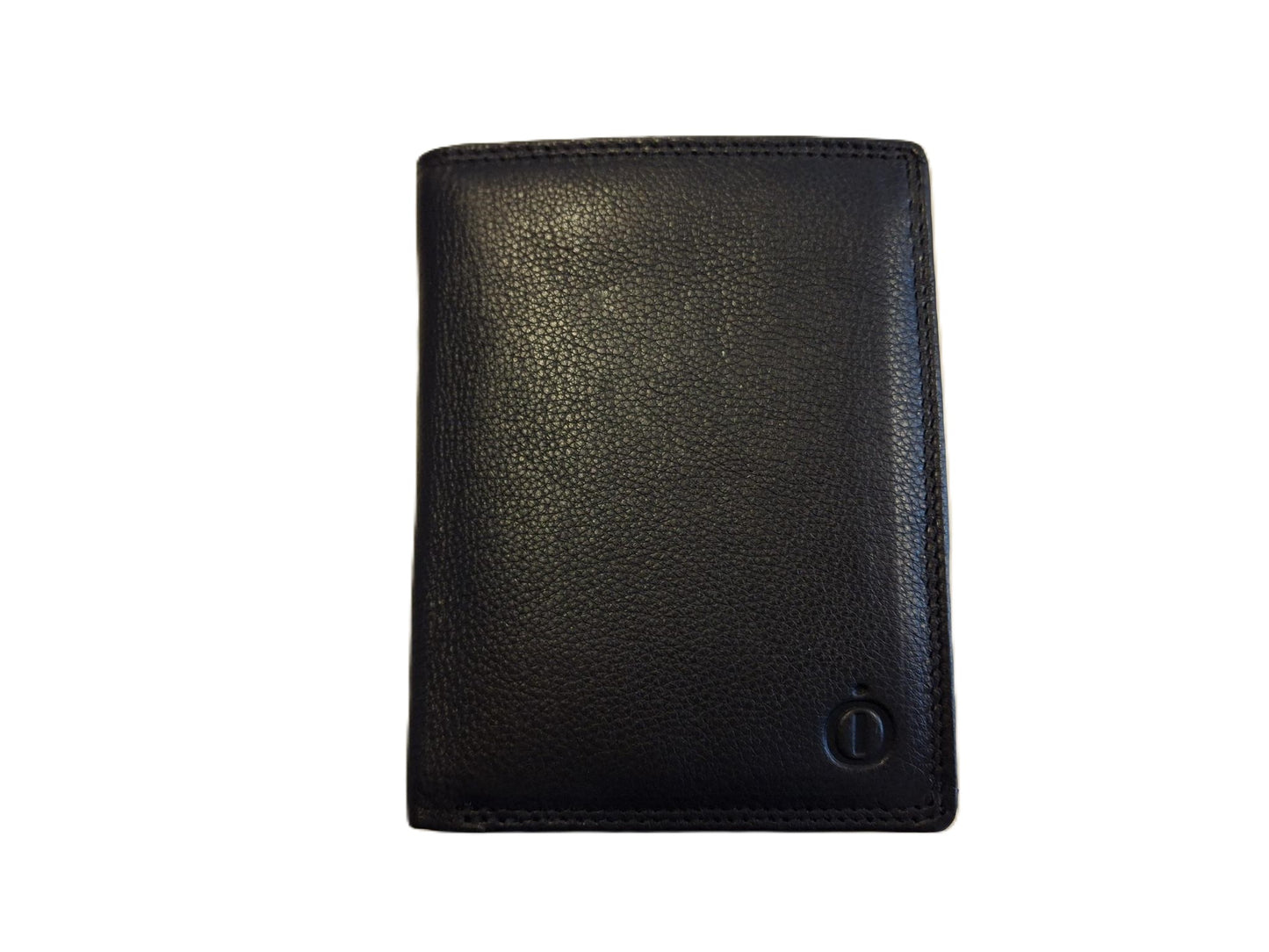 OI zwarte lederen heren portemonnee met rits voor kleingeld / zwarte leren billfold hoog model met ritsvak voor munten / beurs voor veel pasjes / RFID SAFE / zwart leer / 104A