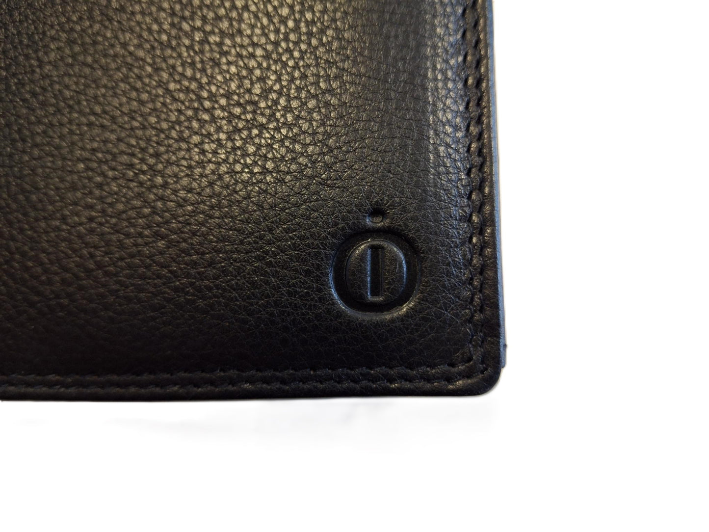 OI zwarte lederen heren portemonnee met rits voor kleingeld / zwarte leren billfold hoog model met ritsvak voor munten / beurs voor veel pasjes / RFID SAFE / zwart leer / 104A
