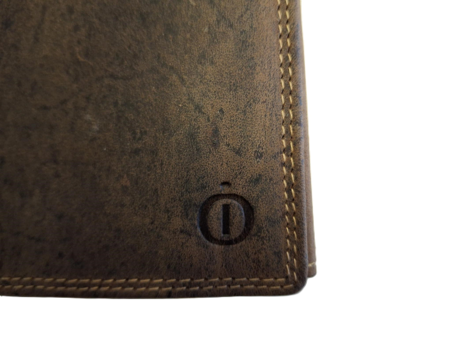 OI Hunter bruine lederen heren portemonnee met rits voor kleingeld / bruine leren billfold hoog model met ritsvak voor munten / beurs voor veel pasjes / RFID SAFE / bruin leer / 104AH