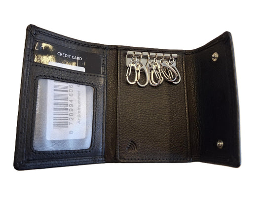 Sleuteletui met haken geschikt voor pasjes en biljetten 653