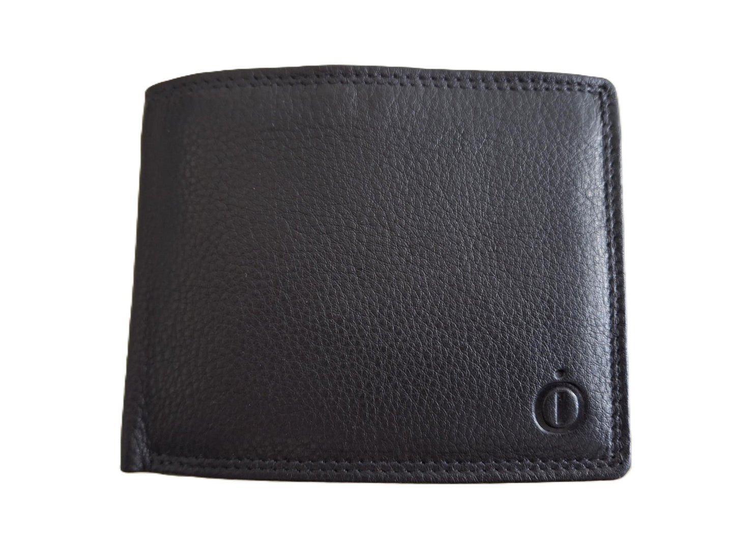 Oi zwarte leren heren Billfold laag model voor veel pasjes / heren portemonnee met dubbel bakje voor kleingeld / herenbeurs met twee vakjes voor muntgeld en 13 creditcards / RFID SAFE / zwart leer / 223