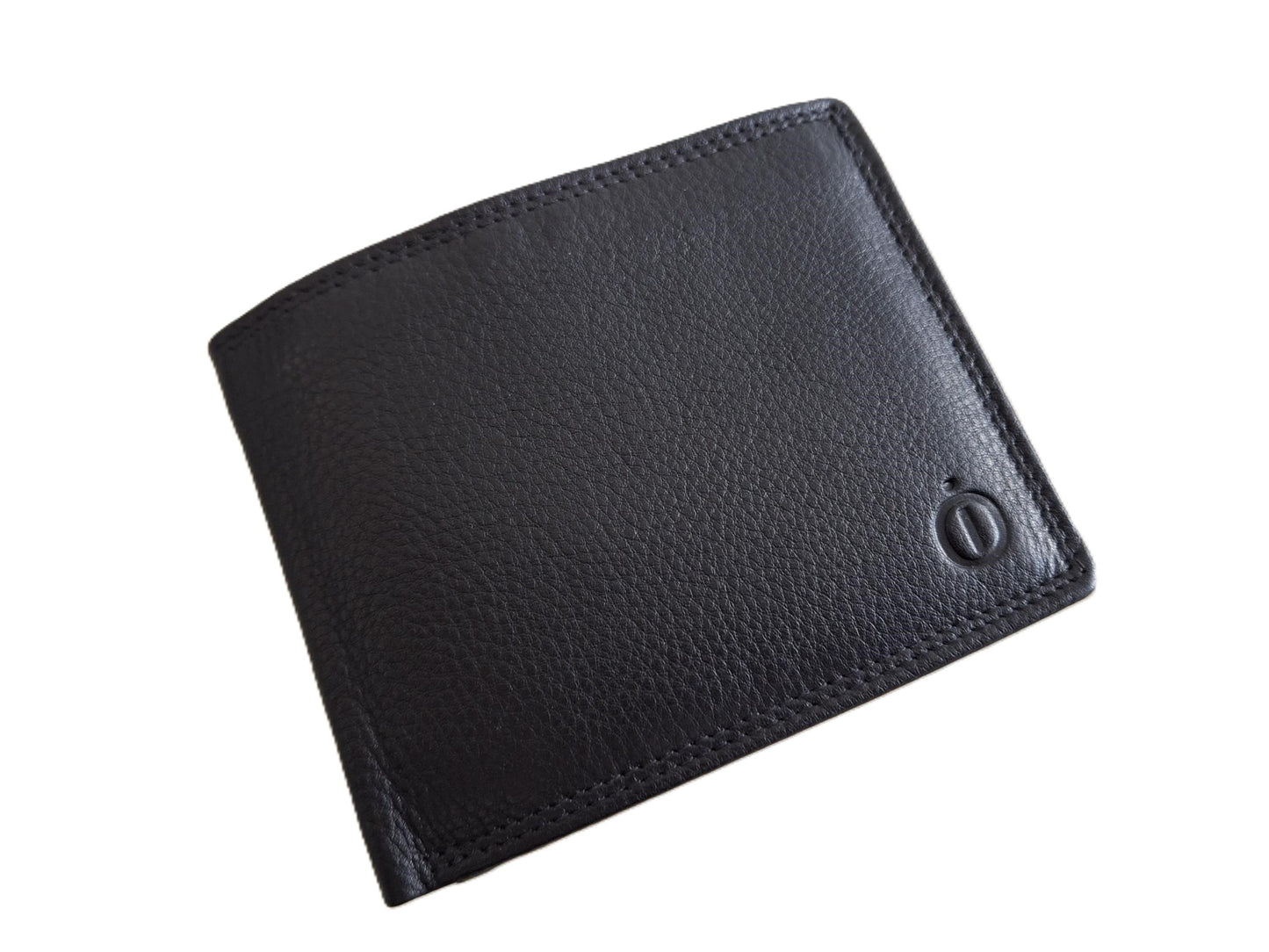 Oi zwarte leren heren Billfold laag model voor veel pasjes / heren portemonnee met dubbel bakje voor kleingeld / herenbeurs met twee vakjes voor muntgeld en 13 creditcards / RFID SAFE / zwart leer / 223
