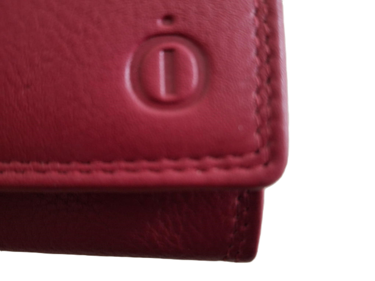 OI rode leren dames portemonnee met klep / platte huishoudbeurs / lange envelopportemonnee afsluitbaar / RFID protected / rood leer / 118R