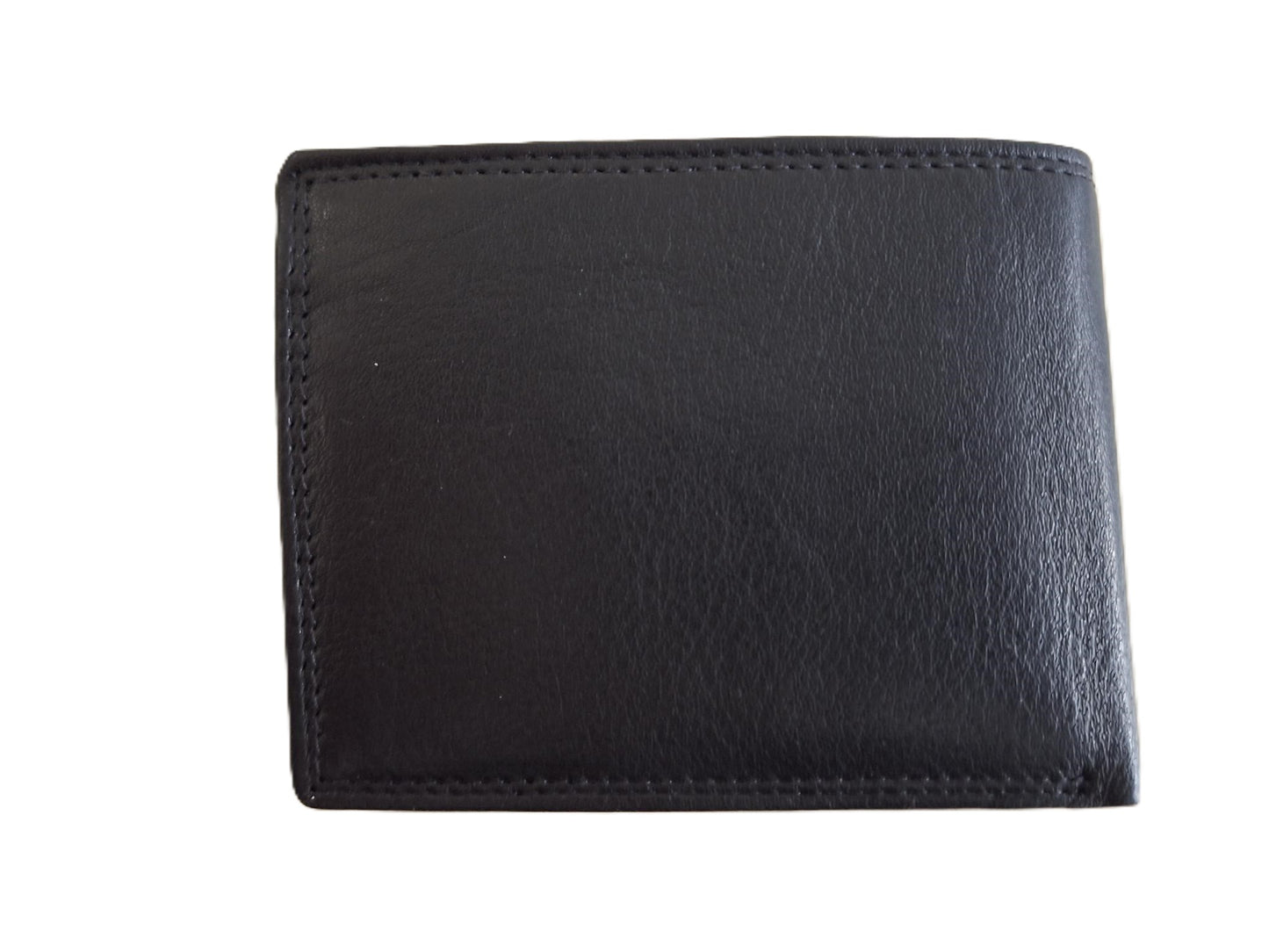 Oi zwarte leren herenportemonneetje met ritsvak voor kleingeld / kleine platte billfold met rits voor munten / compact beursje voor 9 pasjes / RFID safe / zwart leer / 621