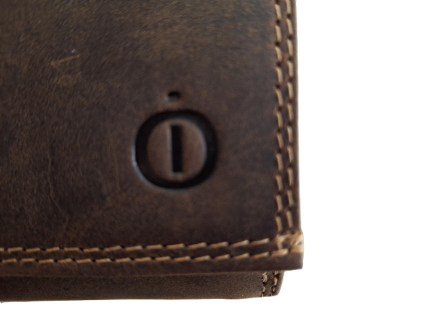 Oi Hunter bruin leren linkshandige damesportemonnee / compact overslagportemonneetje voor linkshandige mensen / klein beursje RFID safe / bruin leer / 577H