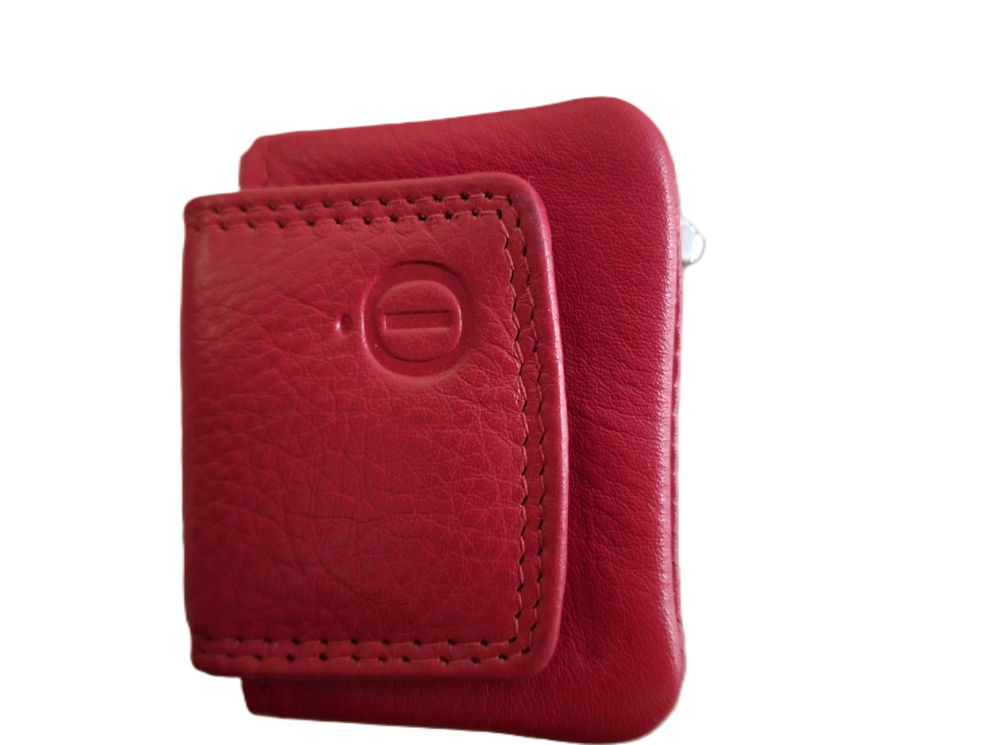 Oi rood lederen BH Portemonneetje / allerkleinste mini beursje / portemonneetje om aan bh-bandje te bevestigen / rood leer / 340R