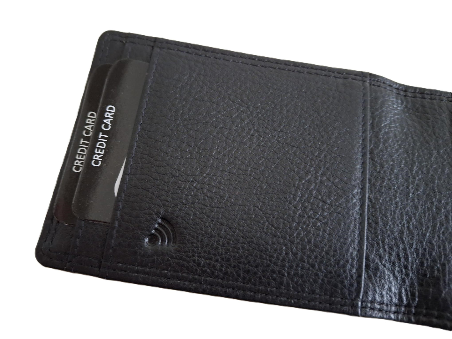 Oi zwarte leren billfold met dollarclip / herenportemonnee met geldklem en ruimte voor pasjes / platte portemonnee zonder kleingeldvak / RFID SAFE / zwart / 681
