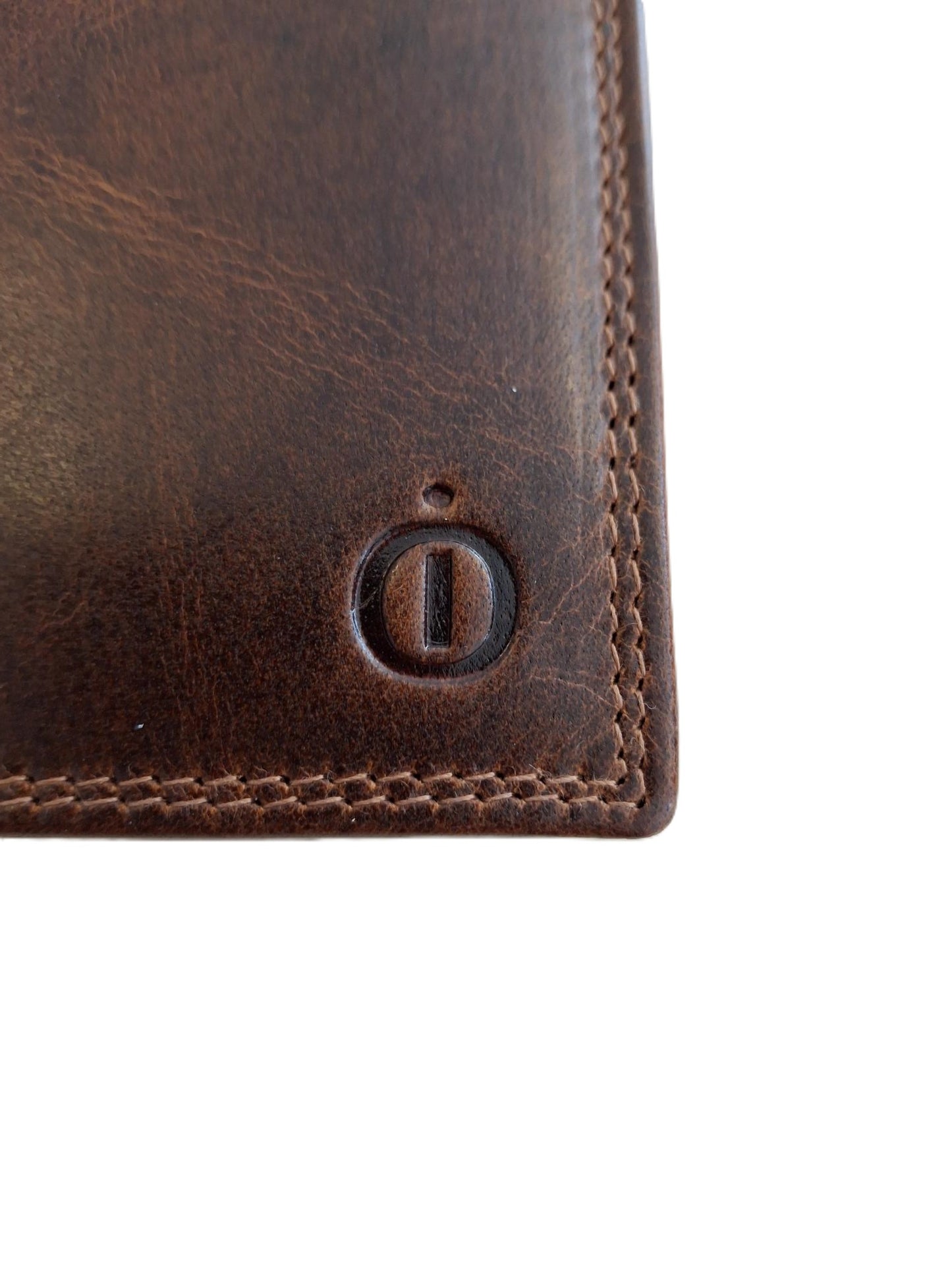 OI LUXE Cognac kleurige lederen herenportemonnee / zeer platte billfold laag model / dunne herenbeurs / RFID SAFE / cognac bruin leer / 116Cognac CRUNCH