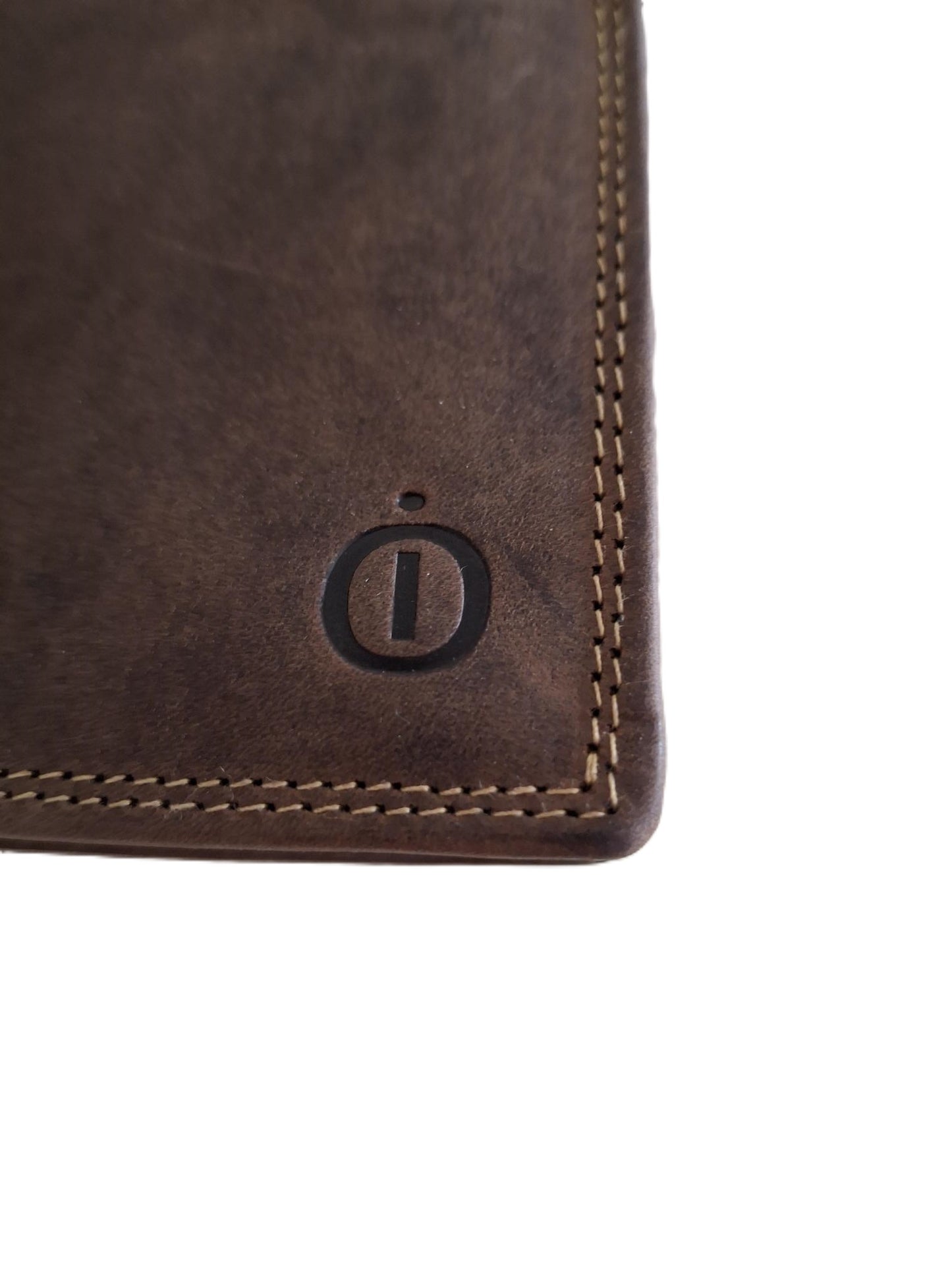 OI kleine Hunter bruine lederen billfold hoog model / verticale portemonnee zeer compact tóch veel ruimte voor pasjes / kleine complete heren beurs / Anti skim / bruin leer / 667H