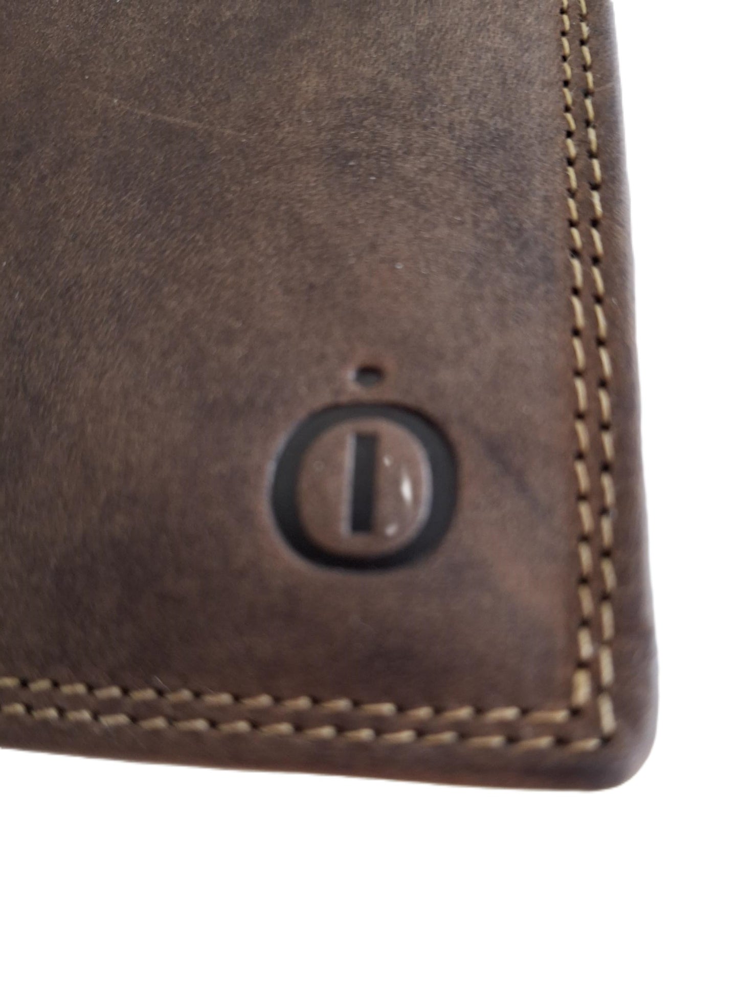 OI kleine Hunter bruine lederen billfold hoog model / verticale portemonnee zeer compact tóch veel ruimte voor pasjes / kleine complete heren beurs / Anti skim / bruin leer / 667H