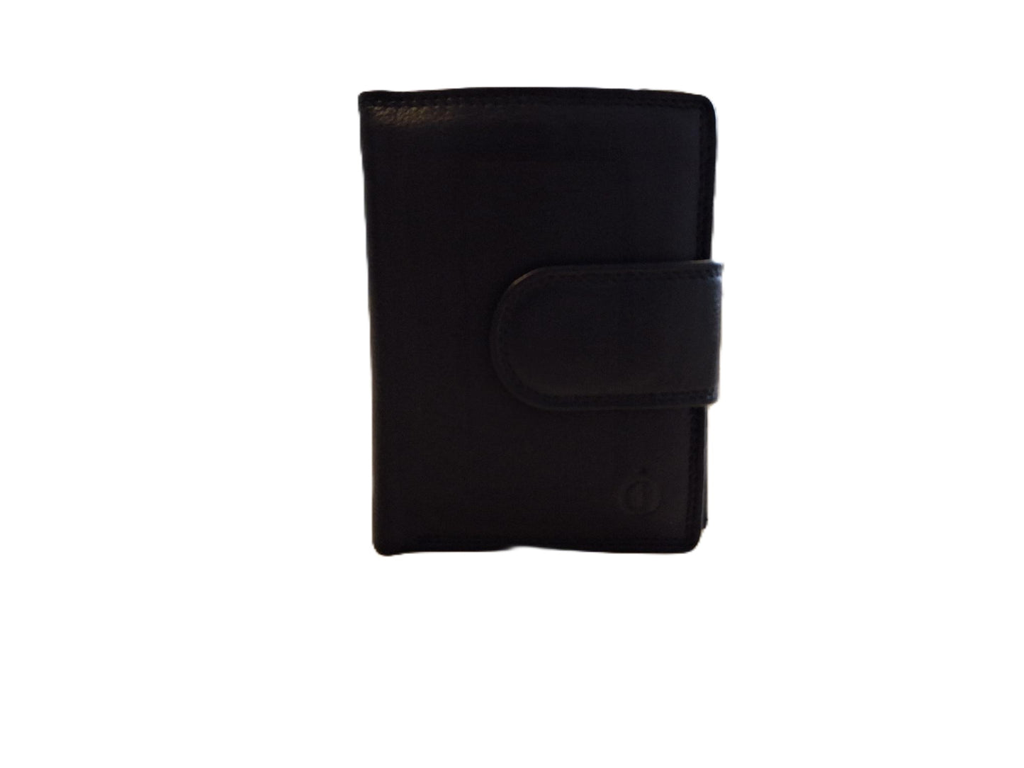 OI zwarte leren dames of heren billfold hoog model afsluitbaar / unisex portemonnee voor veel pasjes met lip om af te sluiten / compacte beurs zwart / RFID SAFE / 668
