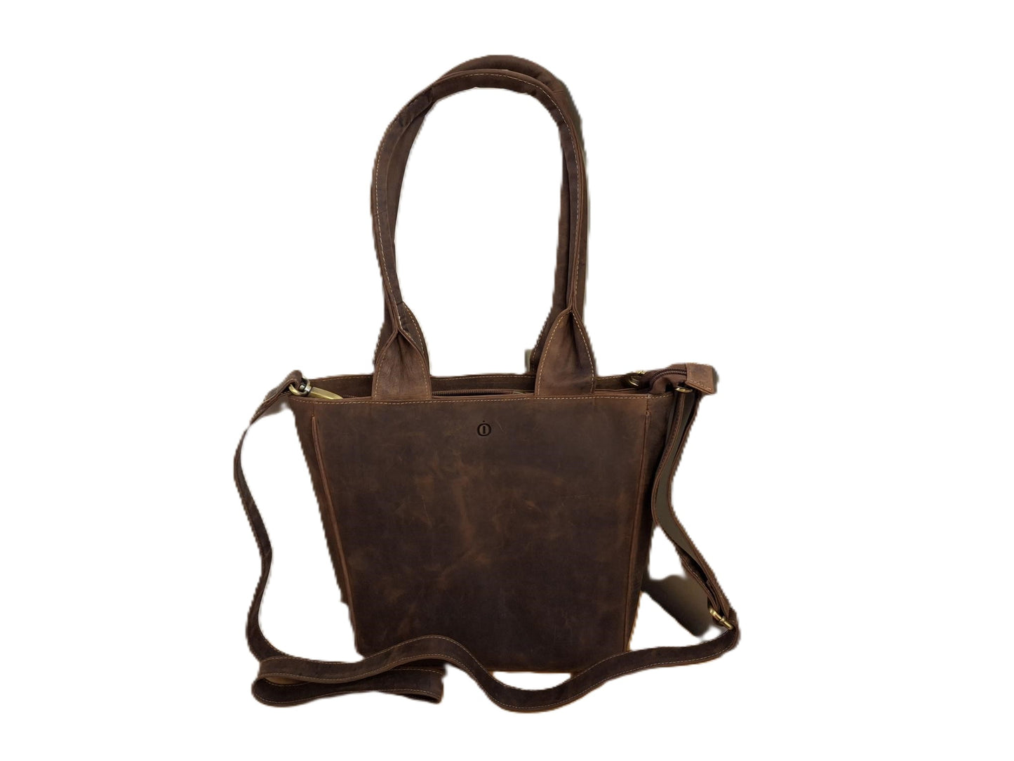 Oi Hunter bruine leren schoudertas José / compacte shopper bag / tas te gebruiken als schoudertas, draagtas en handtas / bruine leren tas met lange handvatten / bruin rundsleer / 597H
