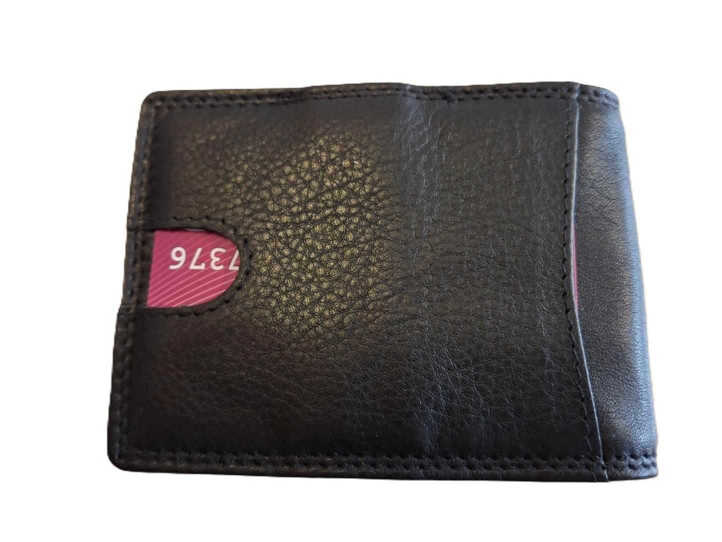 Oi zwarte leren billfold met dollarclip / herenportemonnee met geldklem en ruimte voor pasjes / platte portemonnee zonder kleingeldvak / RFID SAFE / zwart / 681
