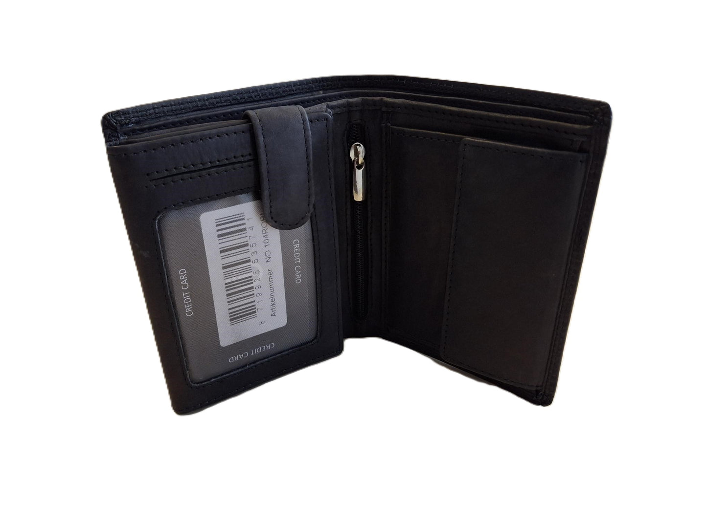 OI donker blauwe lederen heren portemonnee / donker blauw leren billfold hoog model / beurs voor veel pasjes / RFID SAFE / blauw leer / 104ROBL