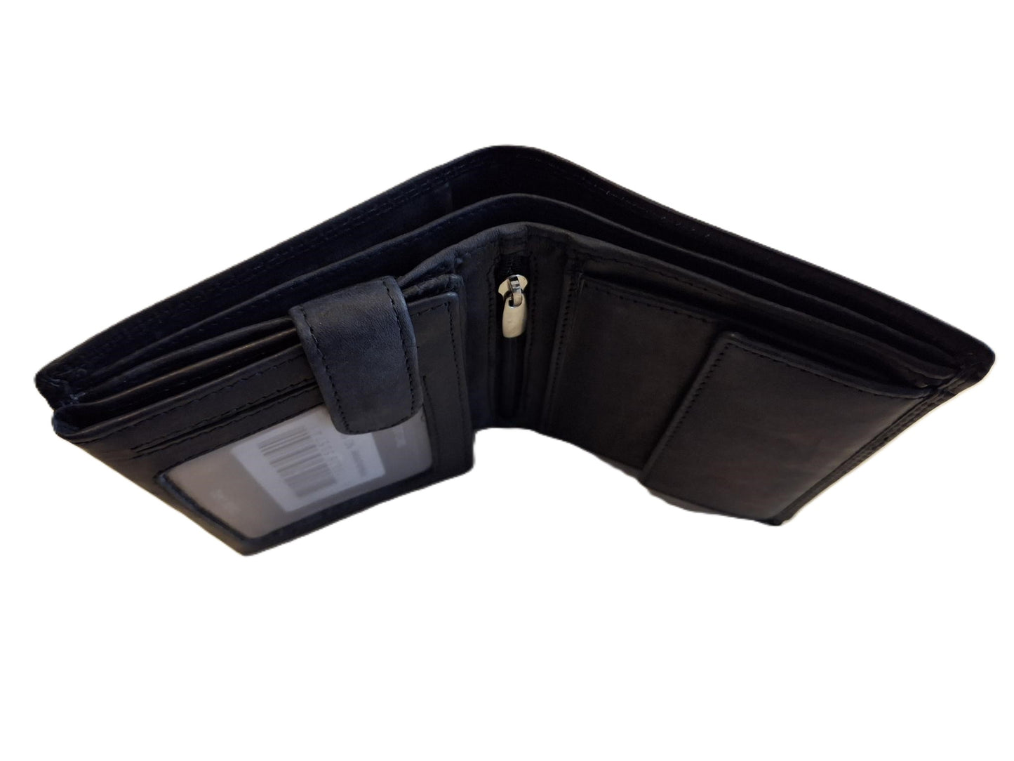 OI donker blauwe lederen heren portemonnee / donker blauw leren billfold hoog model / beurs voor veel pasjes / RFID SAFE / blauw leer / 104ROBL