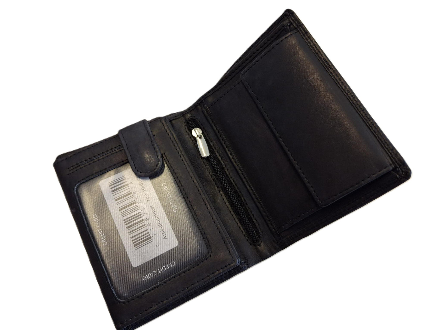 OI donker blauwe lederen heren portemonnee / donker blauw leren billfold hoog model / beurs voor veel pasjes / RFID SAFE / blauw leer / 104ROBL