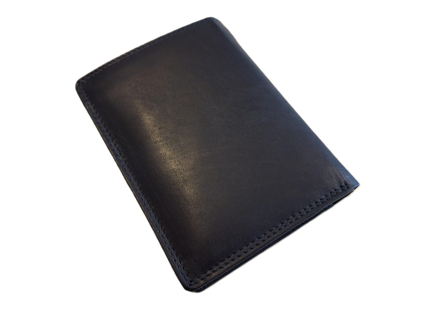 OI donker blauwe lederen heren portemonnee / donker blauw leren billfold hoog model / beurs voor veel pasjes / RFID SAFE / blauw leer / 104ROBL