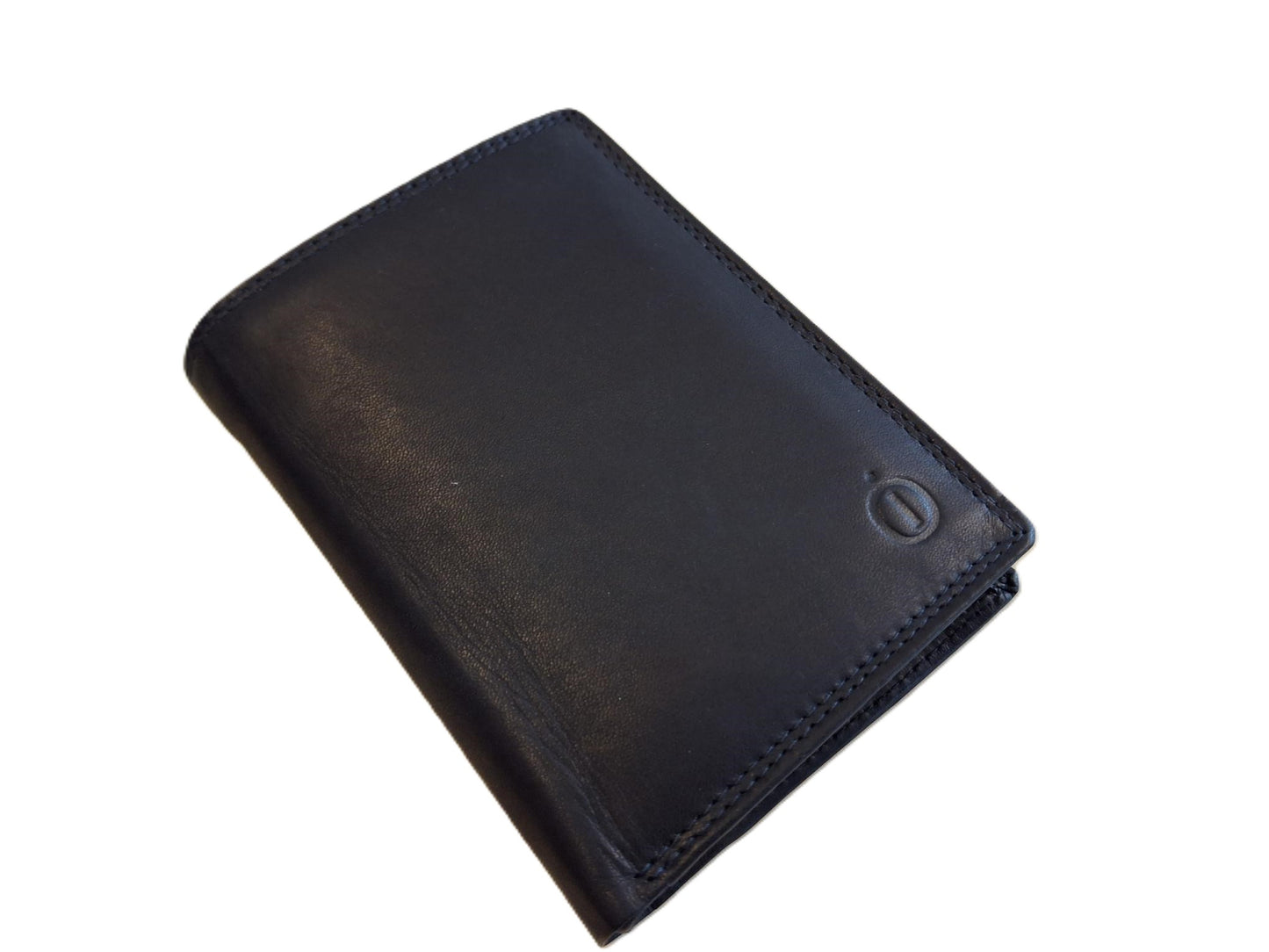 OI donker blauwe lederen heren portemonnee / donker blauw leren billfold hoog model / beurs voor veel pasjes / RFID SAFE / blauw leer / 104ROBL