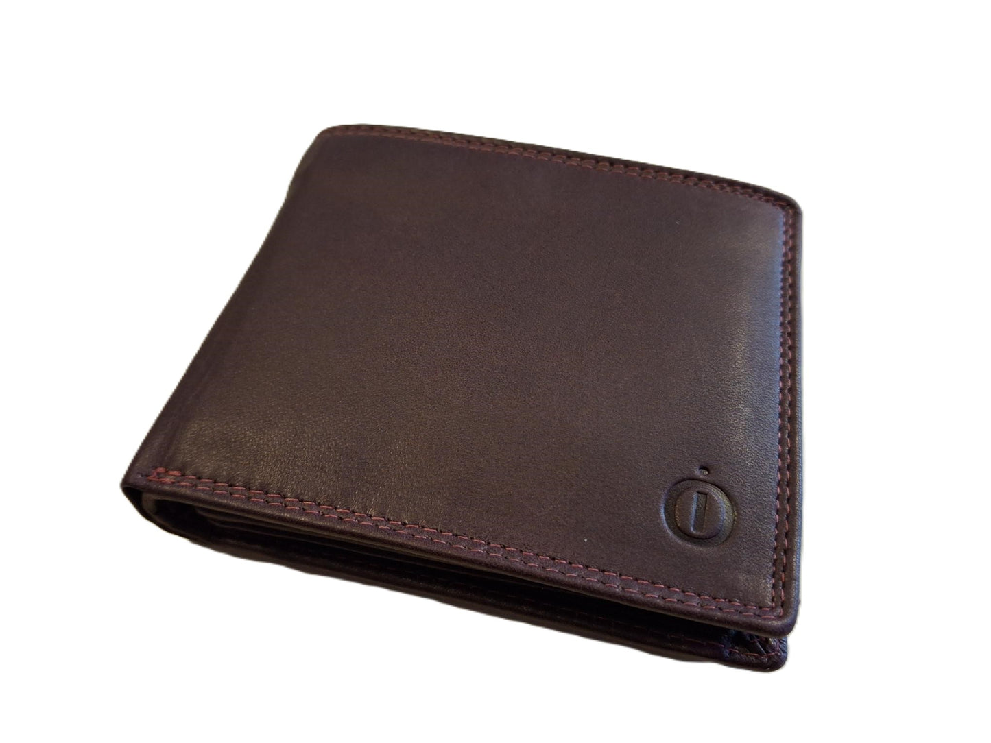 OI bordeaux rode leren heren portemonnee / klassieke billfold laag model voor veel pasjes / complete portemonnee voor veel pasjes standaard model / anti skim / bordo rood / 102ROBR