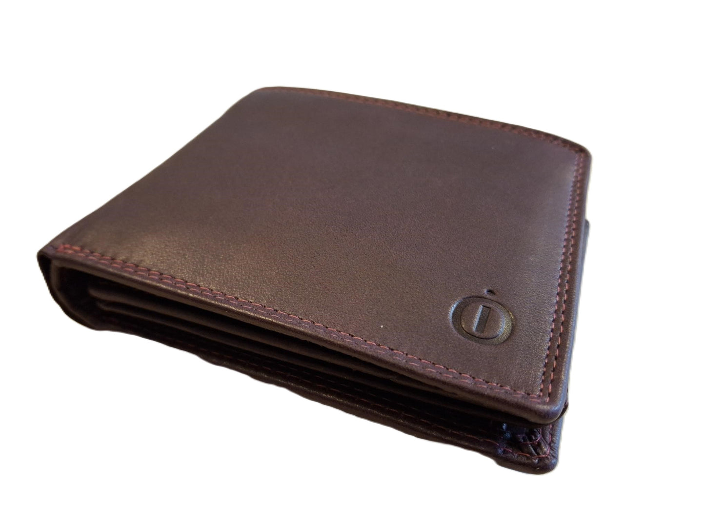 OI bordeaux rode leren heren portemonnee / klassieke billfold laag model voor veel pasjes / complete portemonnee voor veel pasjes standaard model / anti skim / bordo rood / 102ROBR