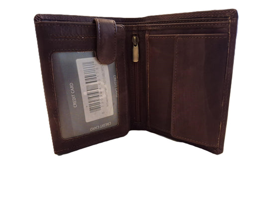OI bordeaux rode lederen heren portemonnee / bordo rode leren billfold hoog model / beurs voor veel pasjes / RFID SAFE / bordo rood leer / 104ROBR