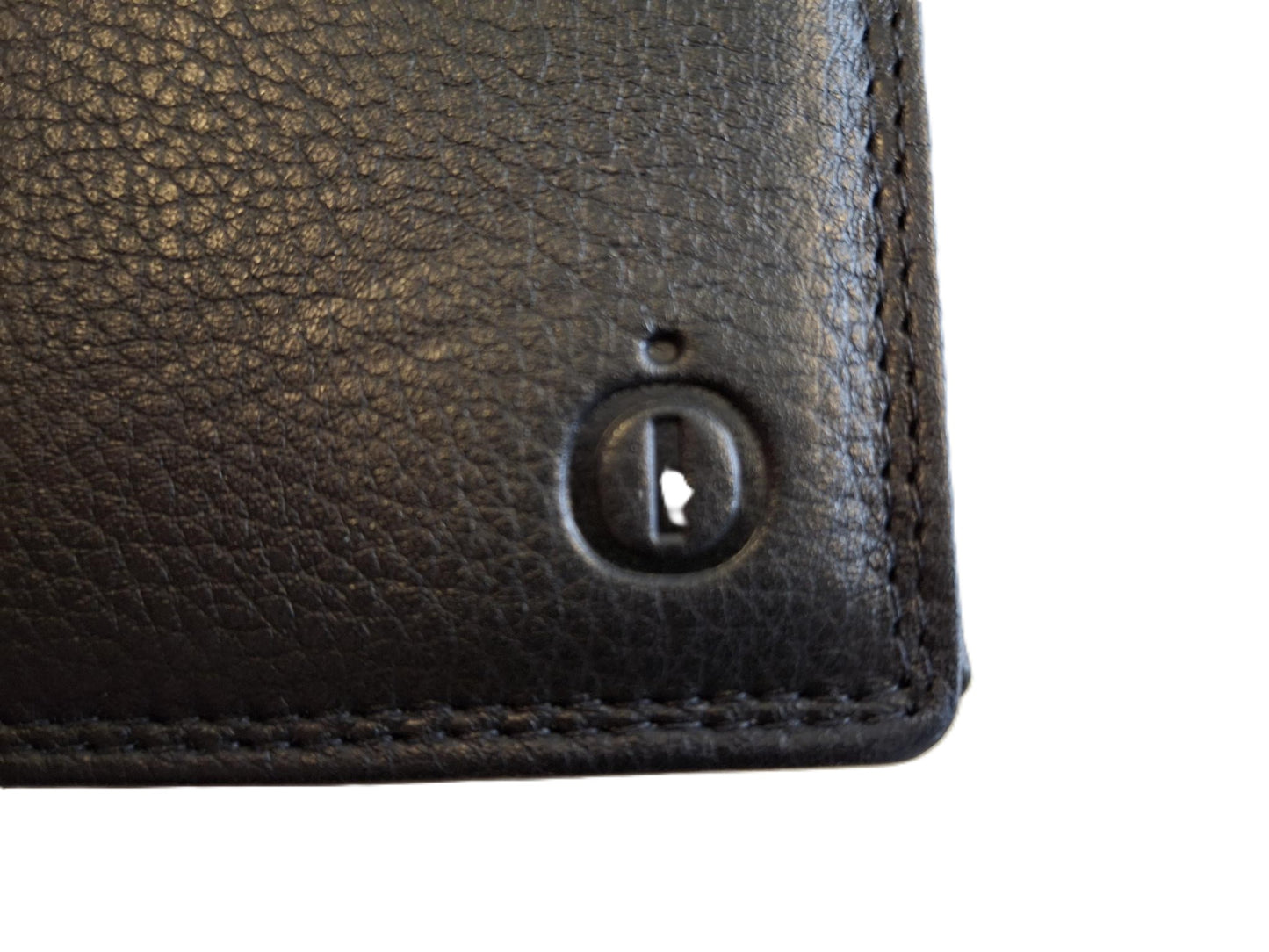 OI zwarte lederen heren portemonnee / kleinere maat billfold laag model / herenbeurs voor 8 pasjes / anti skim / zwart / 181