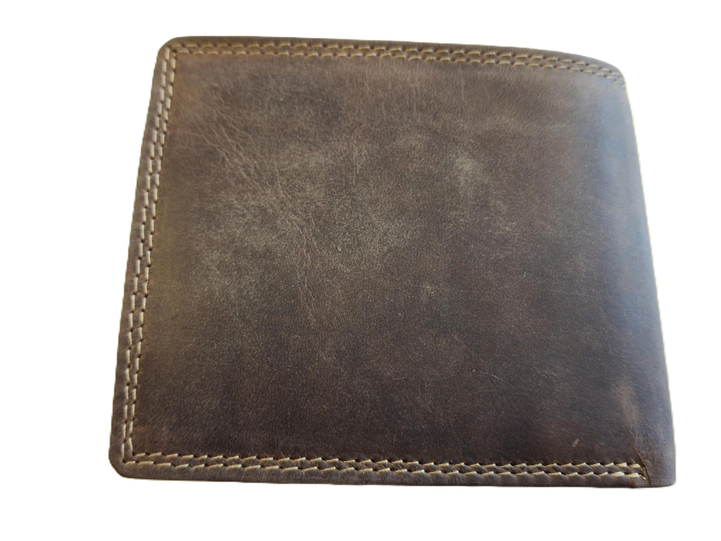 OI Hunter bruine lederen heren portemonnee / kleinere maat billfold laag model / herenbeurs voor 8 pasjes / anti skim / Hunter bruin / 181H