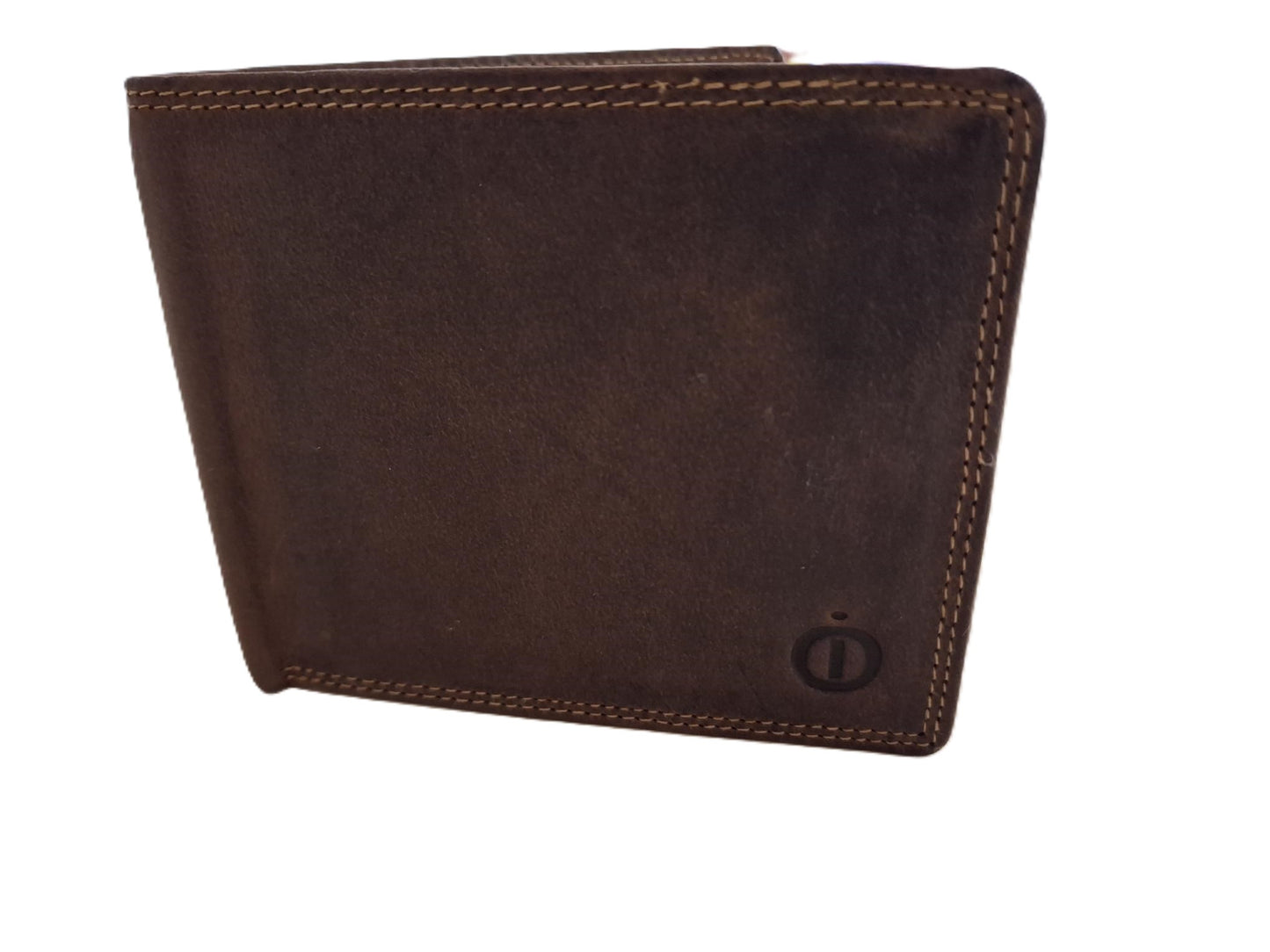 OI Hunter bruine lederen herenportemonnee / zeer platte billfold laag model / dunne herenbeurs / RFID SAFE / bruin leer / 116H