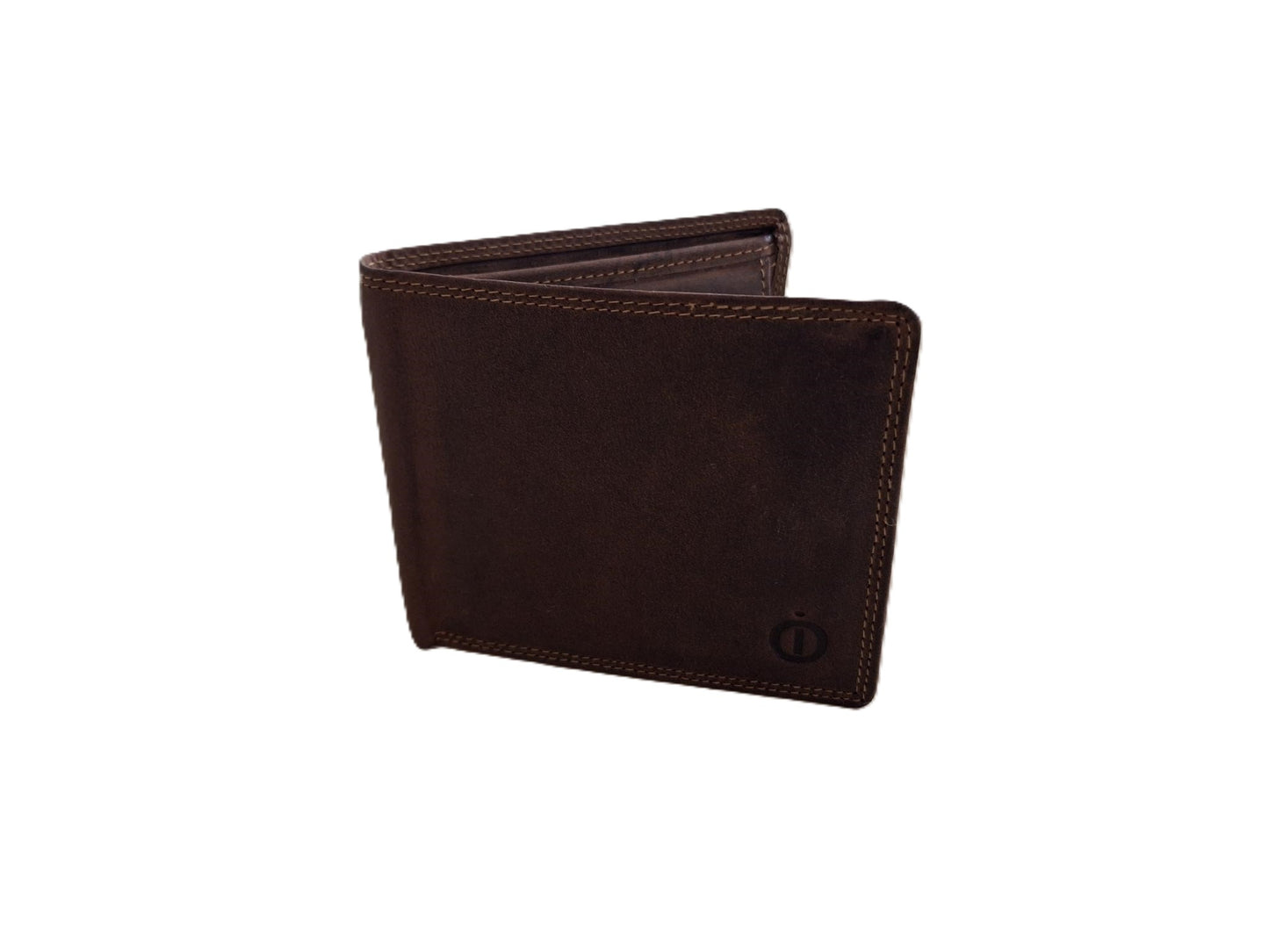 OI Hunter bruine lederen herenportemonnee / zeer platte billfold laag model / dunne herenbeurs / RFID SAFE / bruin leer / 116H