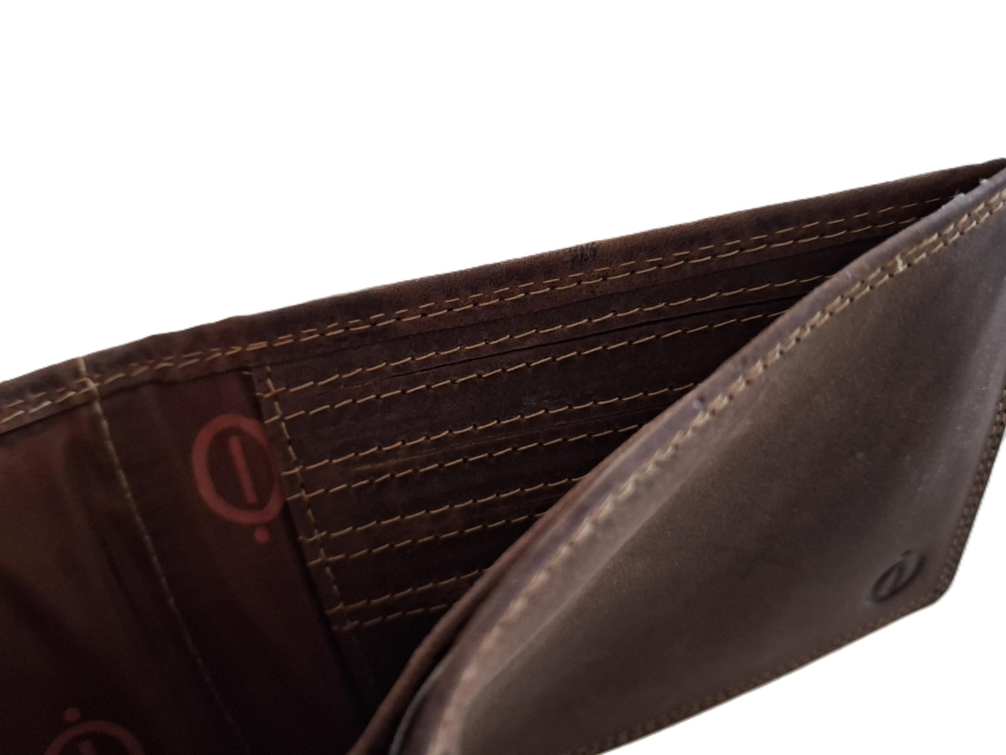 OI Hunter bruine lederen herenportemonnee / zeer platte billfold laag model / dunne herenbeurs / RFID SAFE / bruin leer / 116H