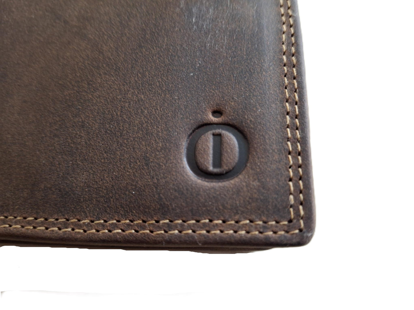 OI Hunter bruine lederen herenportemonnee / zeer platte billfold laag model / dunne herenbeurs / RFID SAFE / bruin leer / 116H