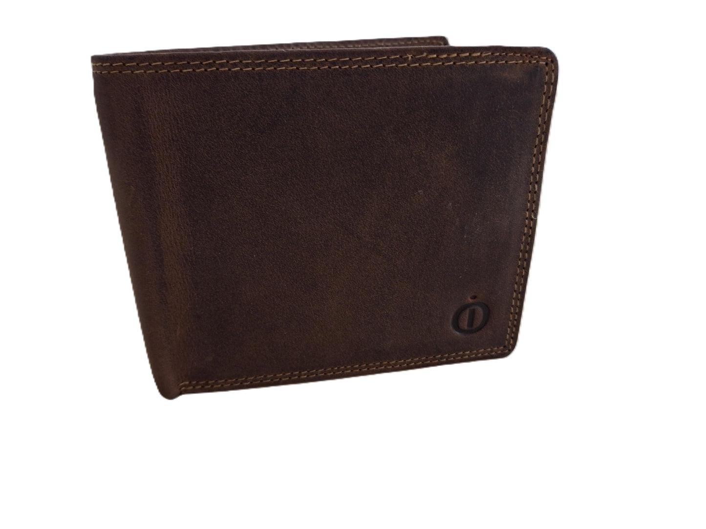 OI Hunter bruine lederen herenportemonnee / zeer platte billfold laag model / dunne herenbeurs / RFID SAFE / bruin leer / 116H