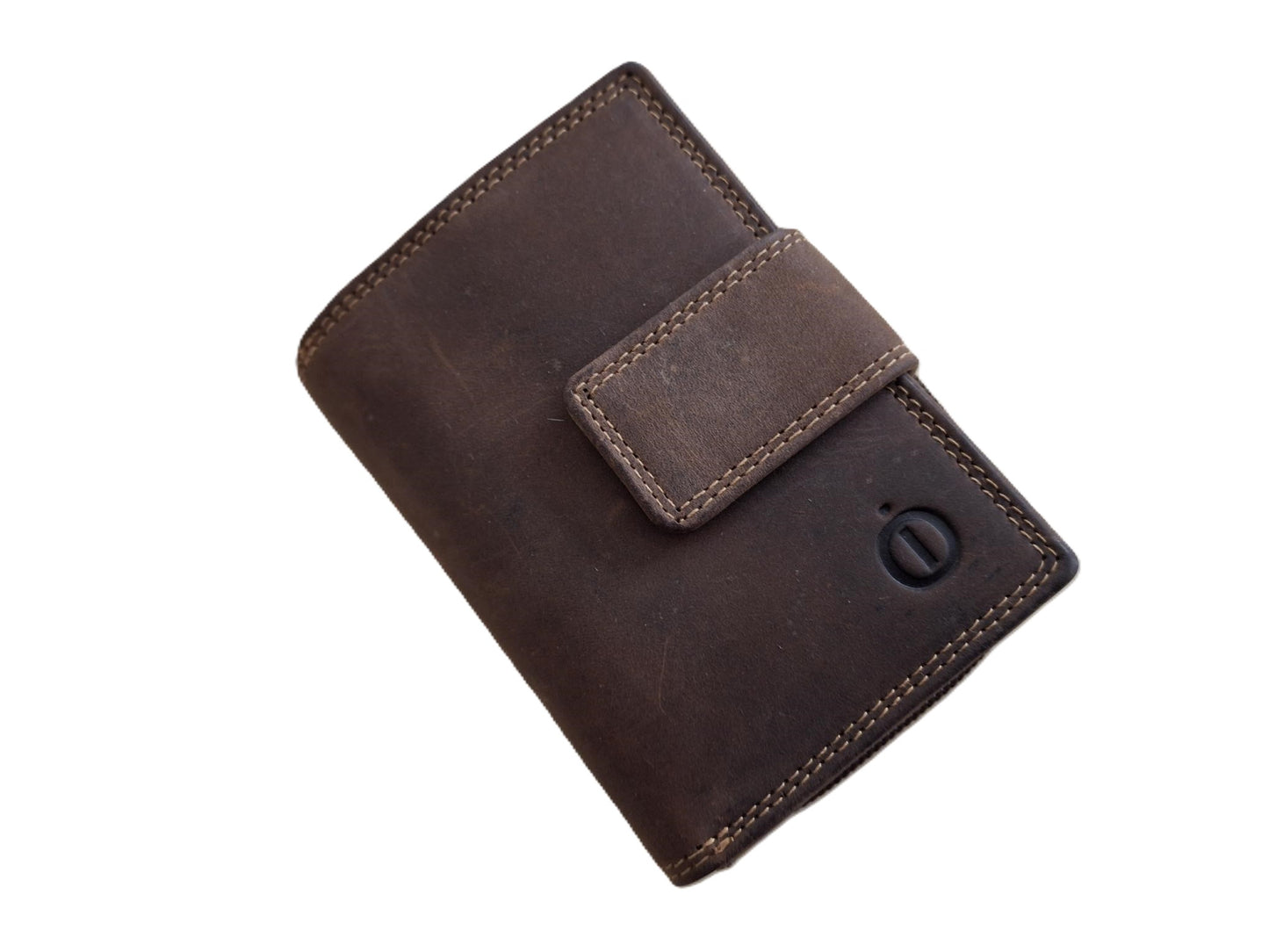 OI Hunter bruine leren ritsportemonnee met cardprotector / portemonnee met Figuretta pasjeshouder en ruim ritsvak voor muntgeld / complete portemonnee met anti skim kastje / leren beurs met metalen pasjeshouder en rits / Hunter bruin leer / 147H