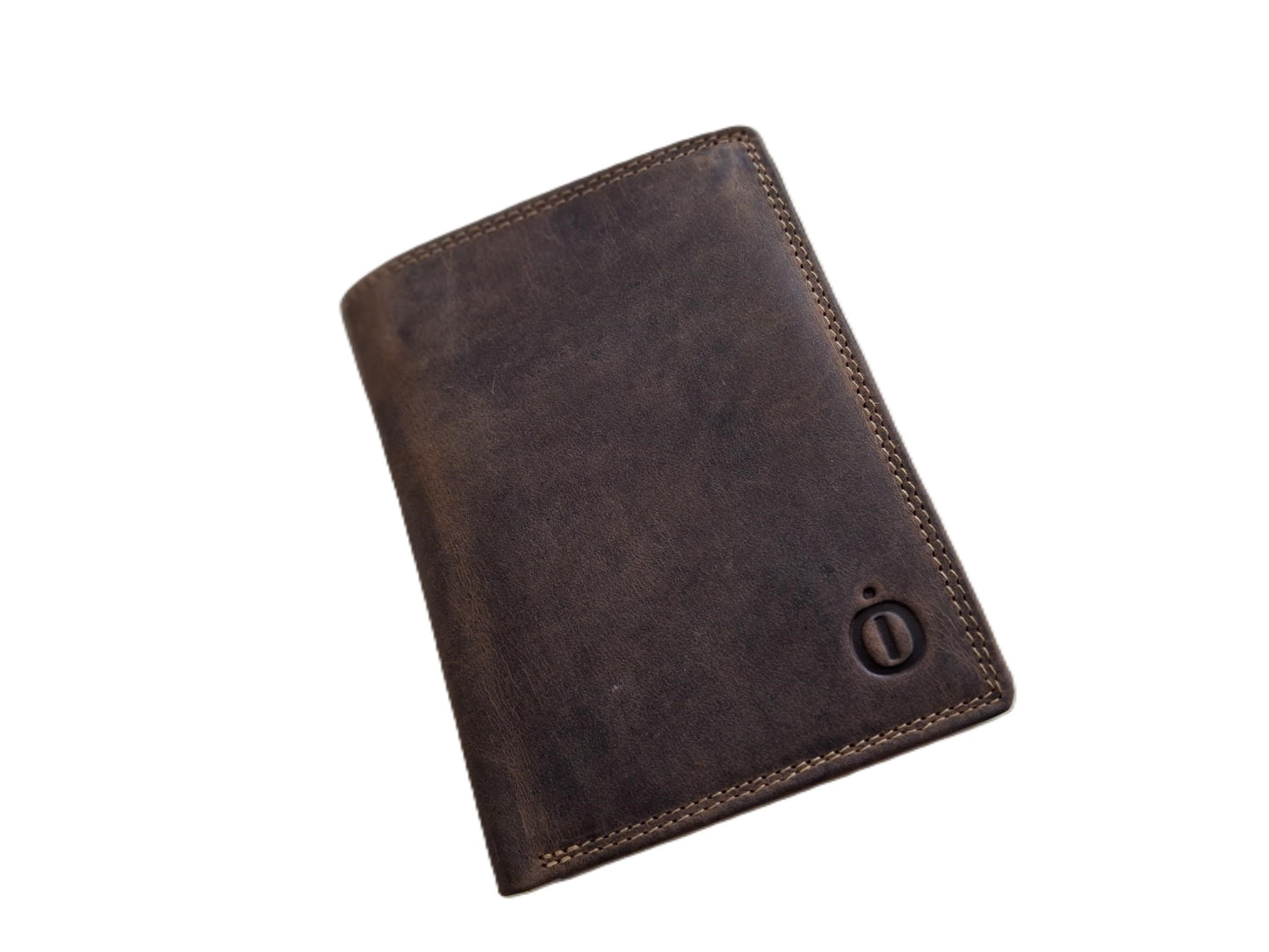 OI Hunter bruine leren billfold hoog model met wiener schachtel / uitgebreide portemonnee voor veel pasjes met vierkant vouwbakje voor muntgeld / anti skim / beurs met schudbak / Hunter bruin leer / 149H