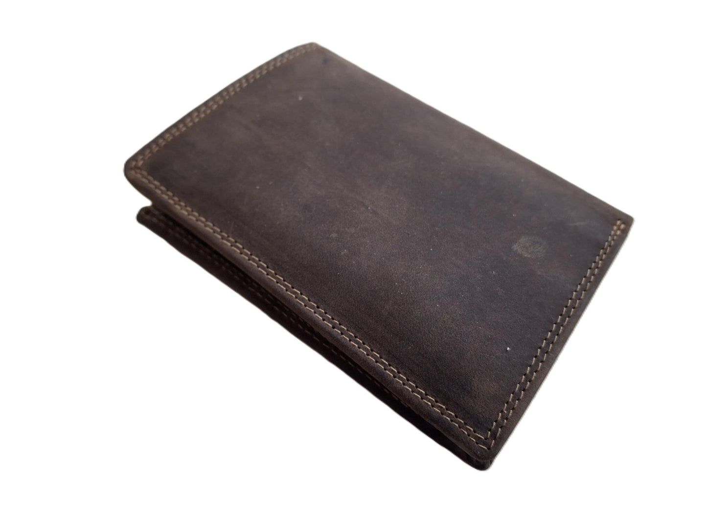 OI Hunter bruine leren Billfold Hoog model 4+4 creditcards / zeer platte portemonnee / dunne beurs voor 8 pasjes / RFID SAFE / Hunter bruin / anti skim / 151H