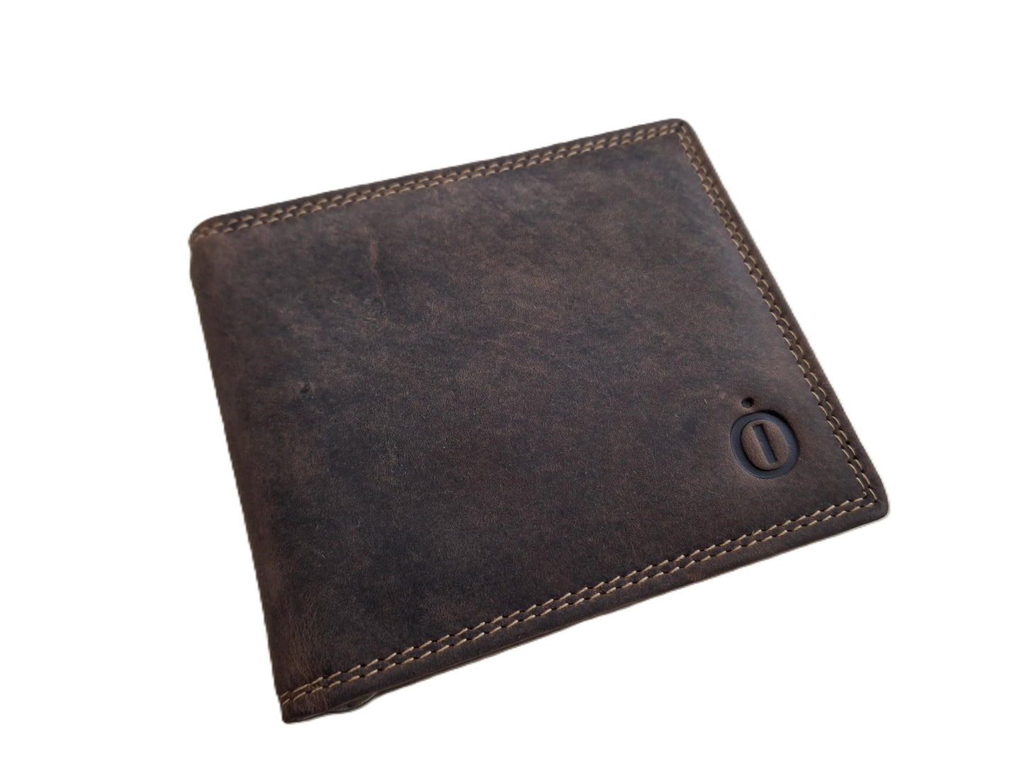 OI Hunter bruine lederen billfold met Dollarclip / portemonnee met geldklem en ruimte voor creditcards / platte heren beurs met dollarclip en pasjesvakjes / anti skim / bruin / 170H