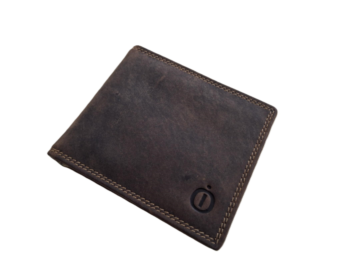 OI Hunter bruine lederen billfold met Dollarclip / portemonnee met geldklem en ruimte voor creditcards / platte heren beurs met dollarclip en pasjesvakjes / anti skim / bruin / 170H