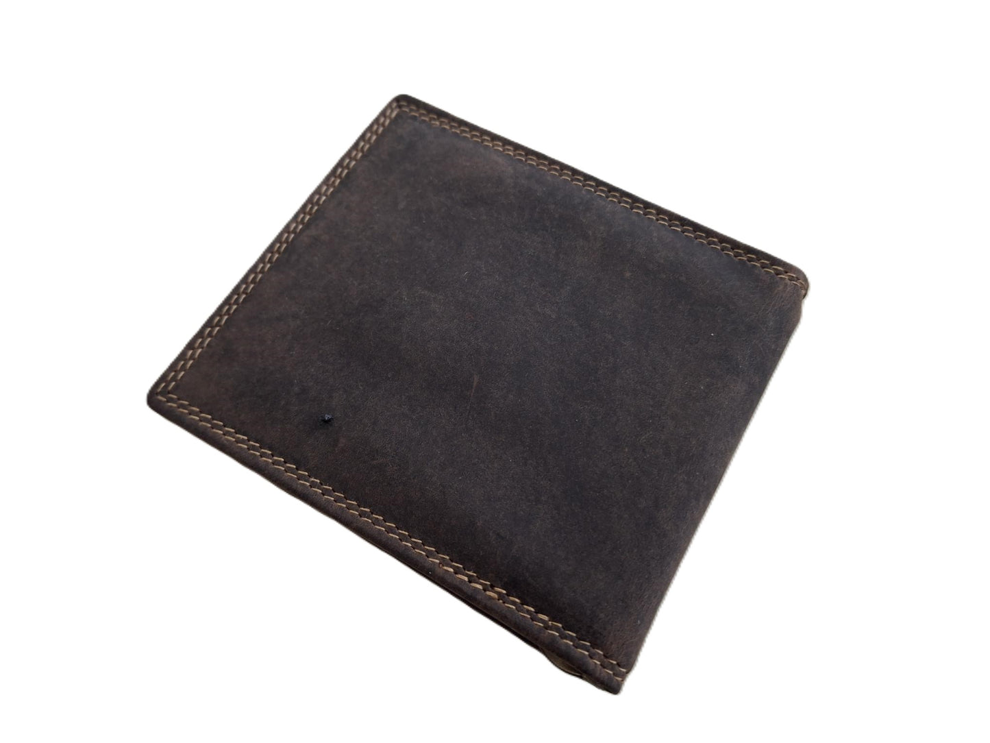 OI Hunter bruine leren combibeursje met dollarclip en klappertje / ouderwetse portemonnee met geldklem en knijpbeursje voor kleingeld / dollarclip compleet met ruimte voor pasjes en munten / anti skim / bruin / 172H