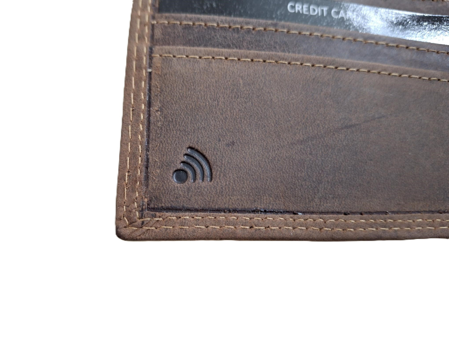 OI Hunter bruine leren heren portemonnee klein / kleinste model billfold waar biljetten in passen / plat beursje voor 4 pasjes / RFID SAFE / Hunter bruin / 183H