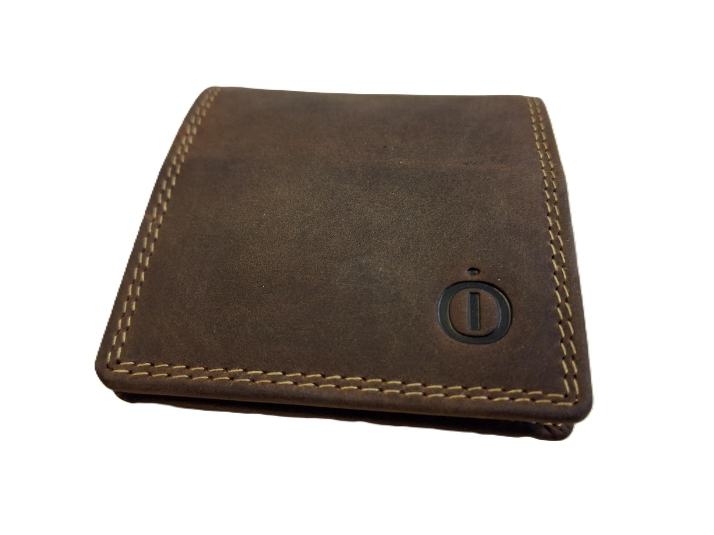 Oi Hunter bruine leren vierkant Kleingeldbeursje / wiener schachtel / klein vierkant vouwportemonneetje voor muntgeld / leren kleingeld bakje / bruin / 200H