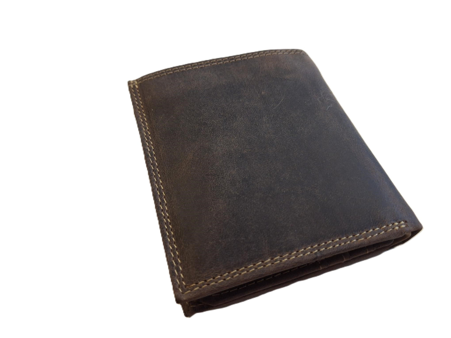 OI Kleine Hunter bruine leren billfold / platte heren portemonnee hoog model / heren beurs vierkant / Anti skim / Hunter / 179H